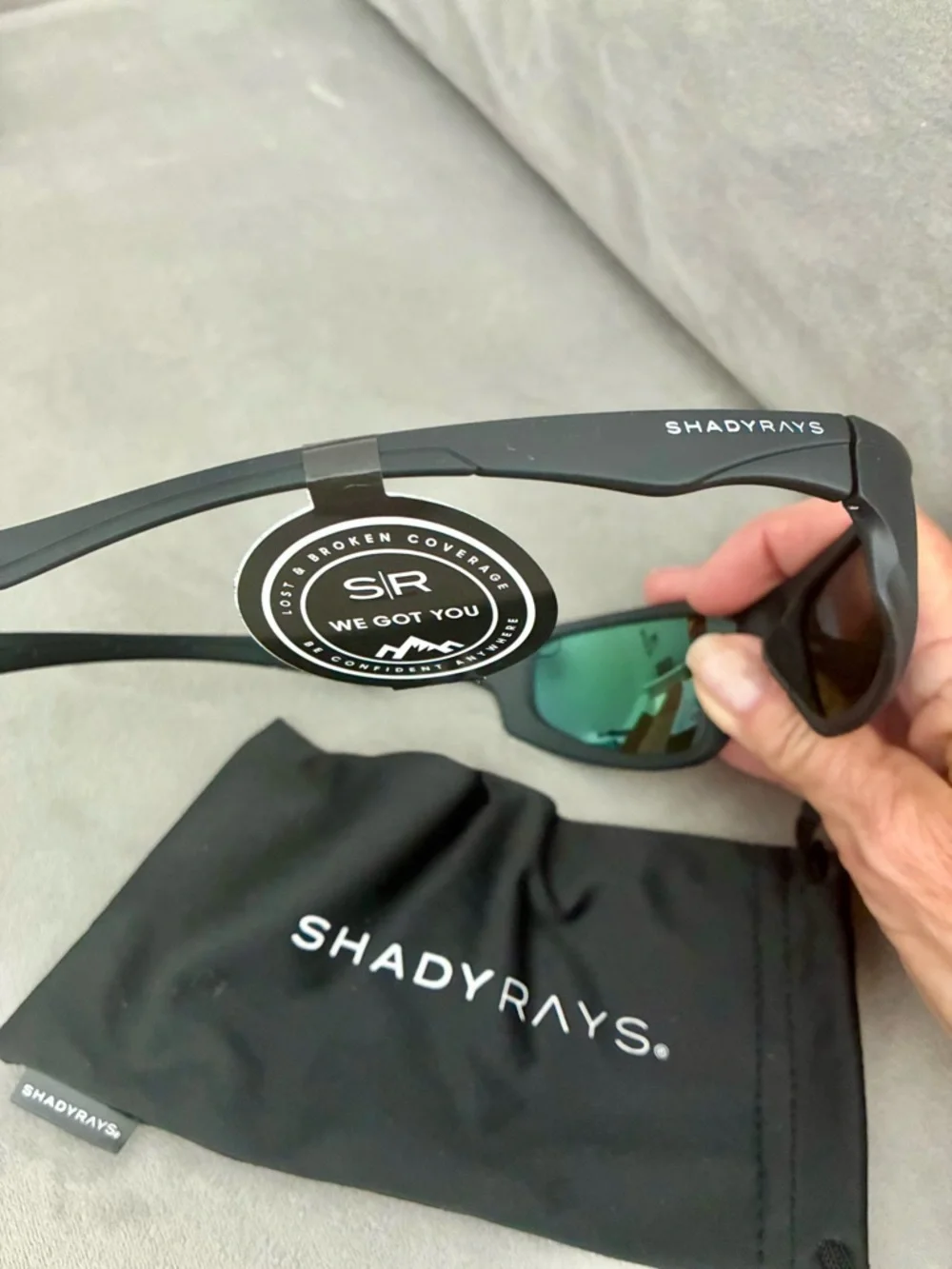 Shady Rays X Series Aviator Sunglasses - Black with Blue Glacier Lenses